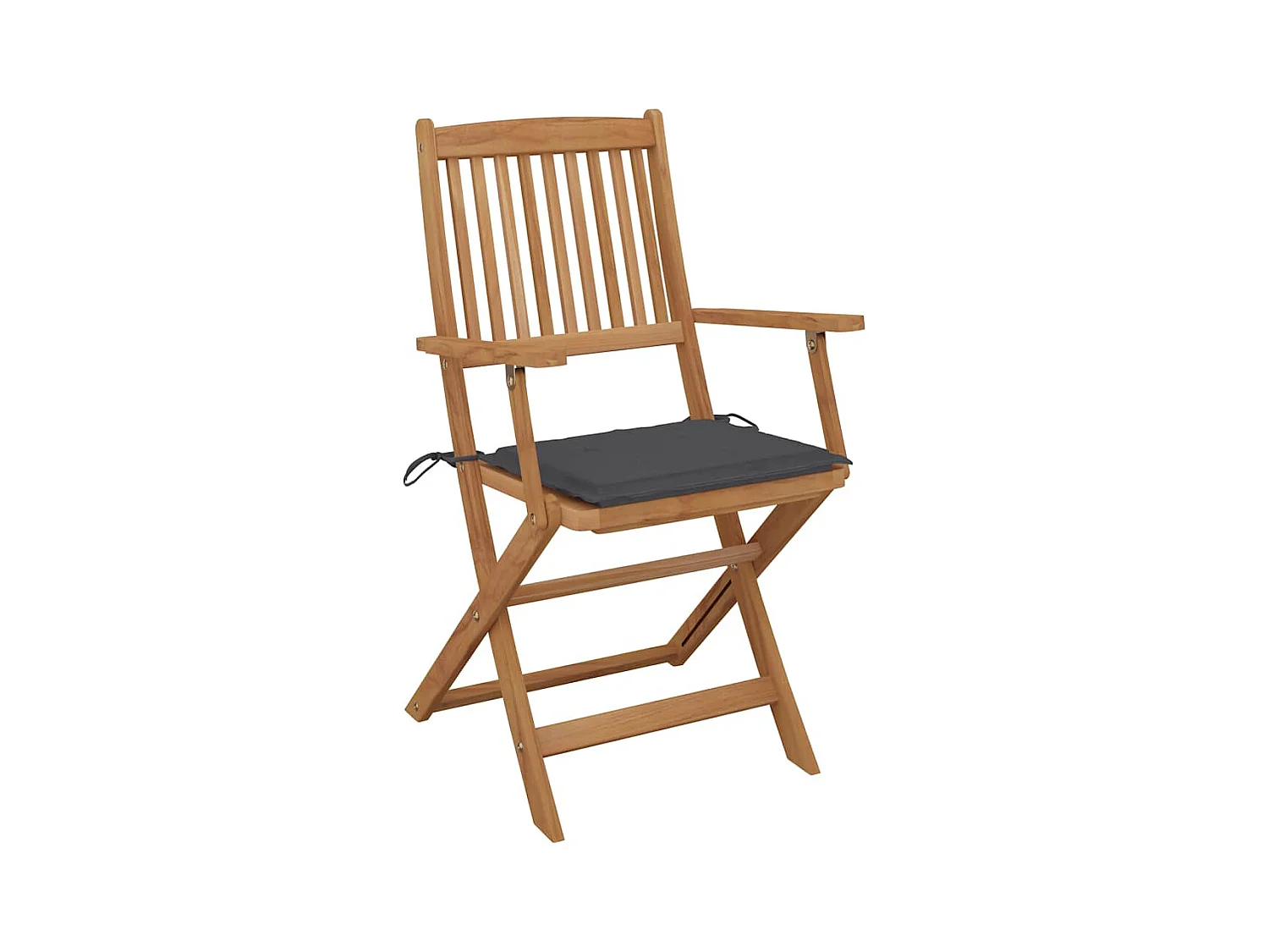 Set di 4 sedie da giardino pieghevoli con cuscini in legno di acacia