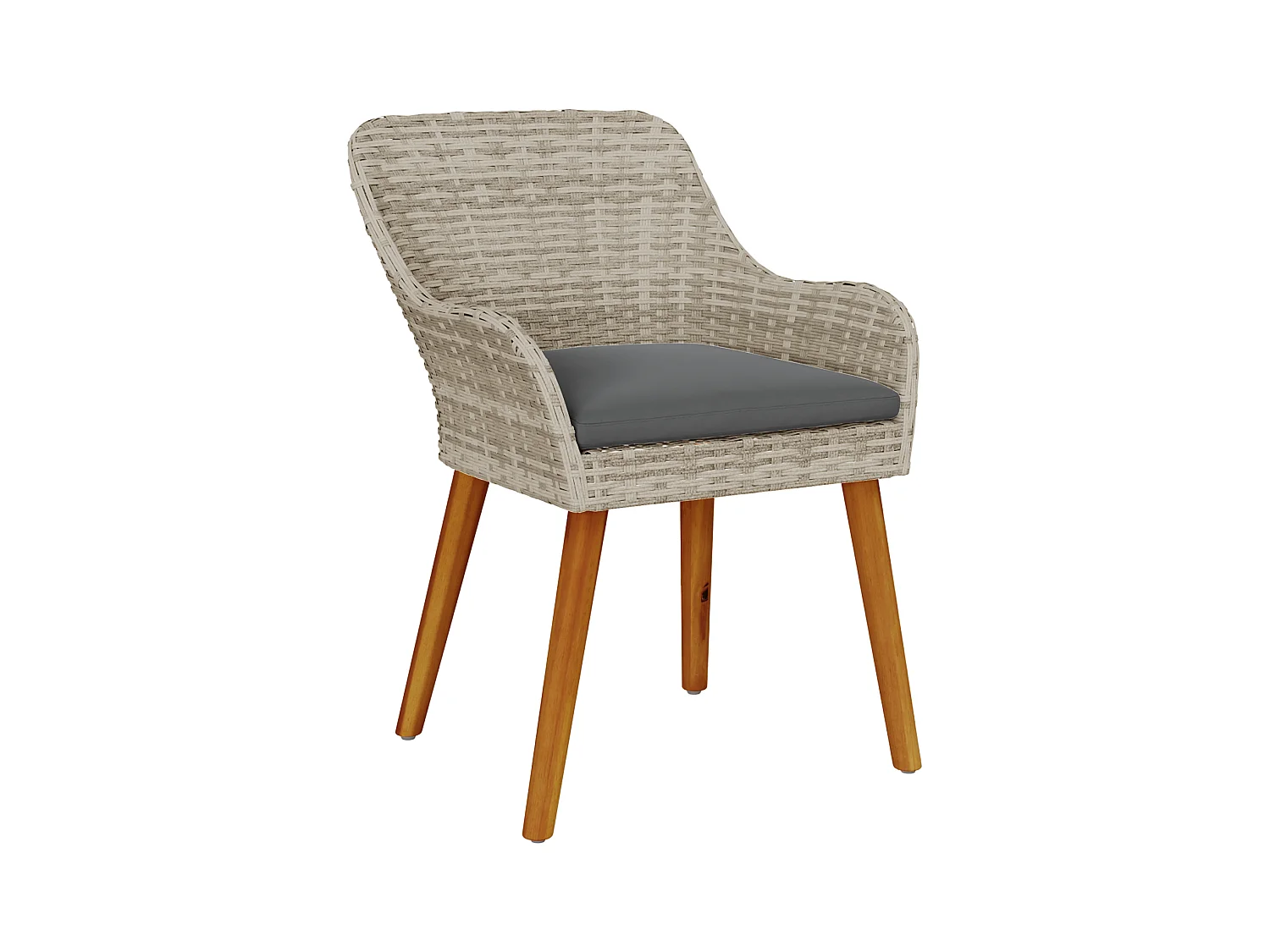 Chaises de jardin avec coussins 2 pcs Gris clair Rattan synthétique