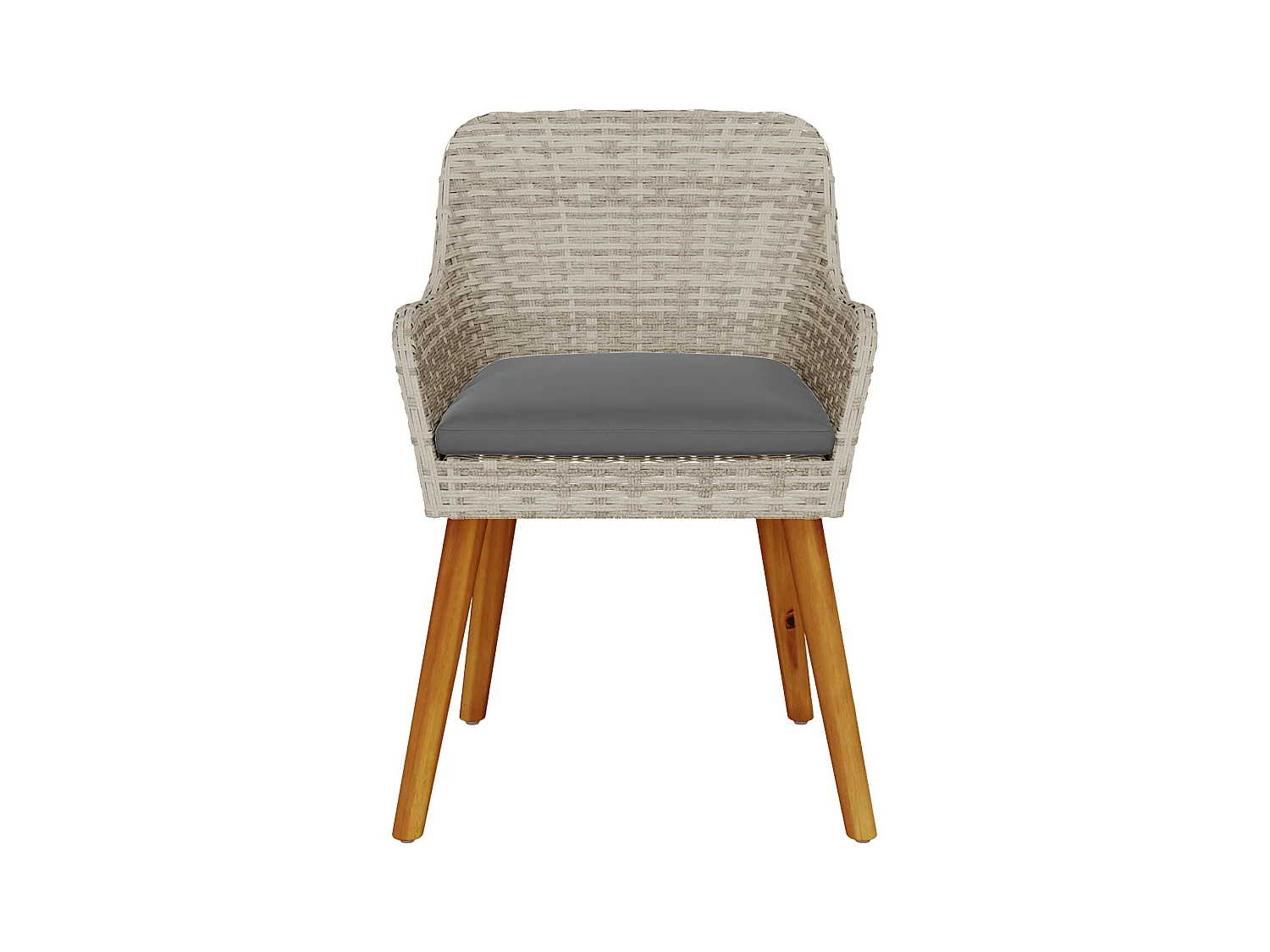 Chaises de jardin avec coussins 2 pcs Gris clair Rattan synthétique