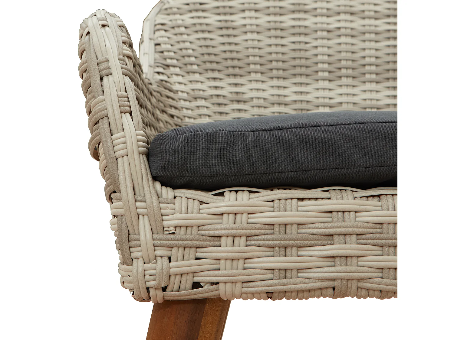 Chaises de jardin avec coussins 2 pcs Gris clair Rattan synthétique