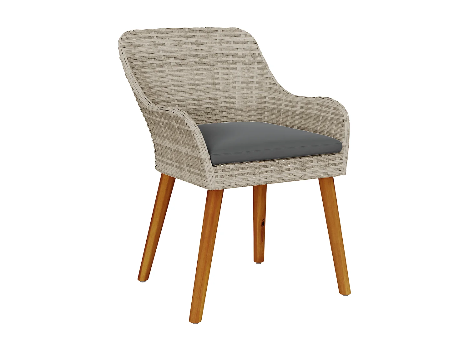 Chaises de jardin avec coussins 2 pcs Gris clair Rattan synthétique