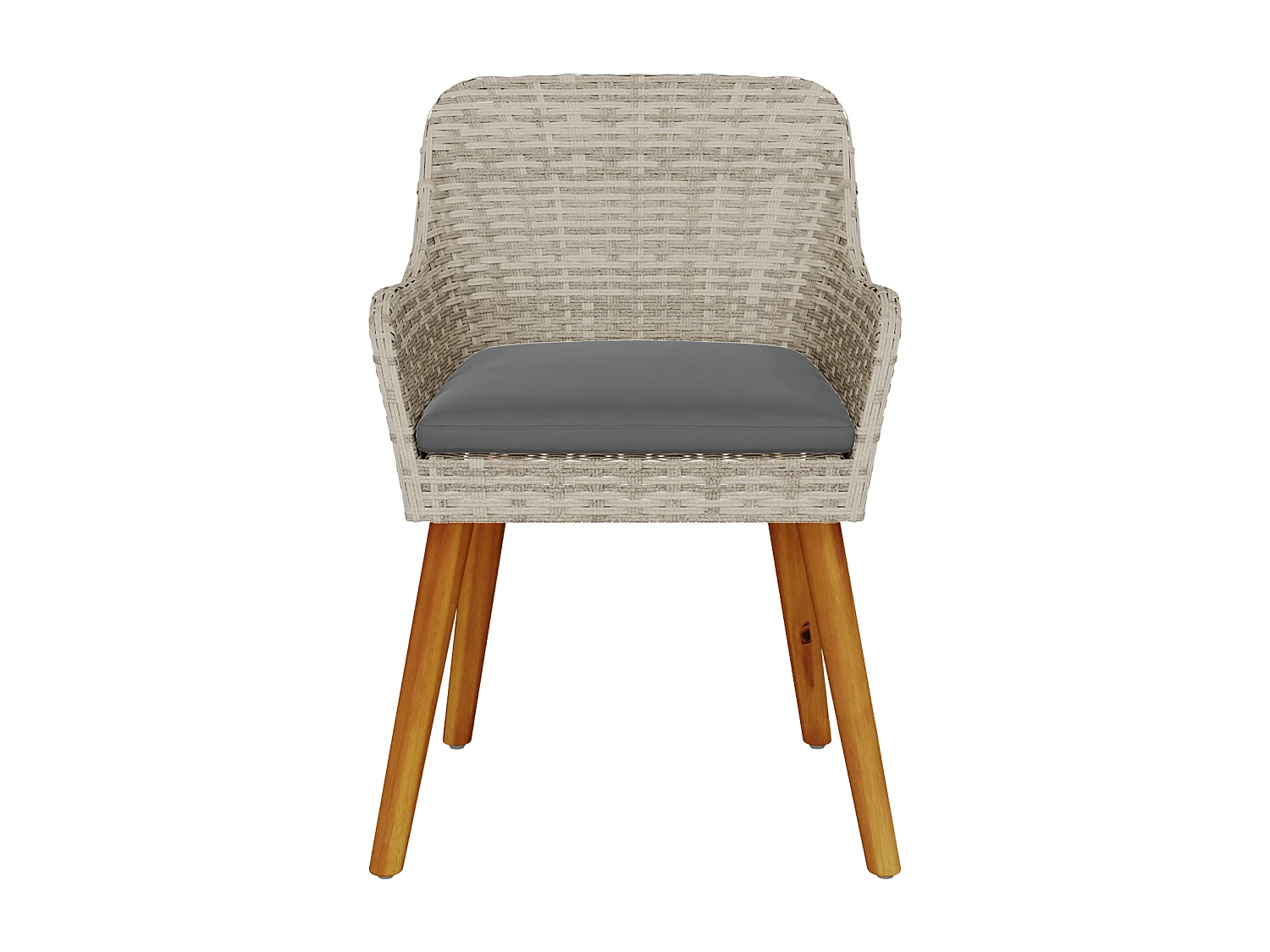 Chaises de jardin avec coussins 2 pcs Gris clair Rattan synthétique