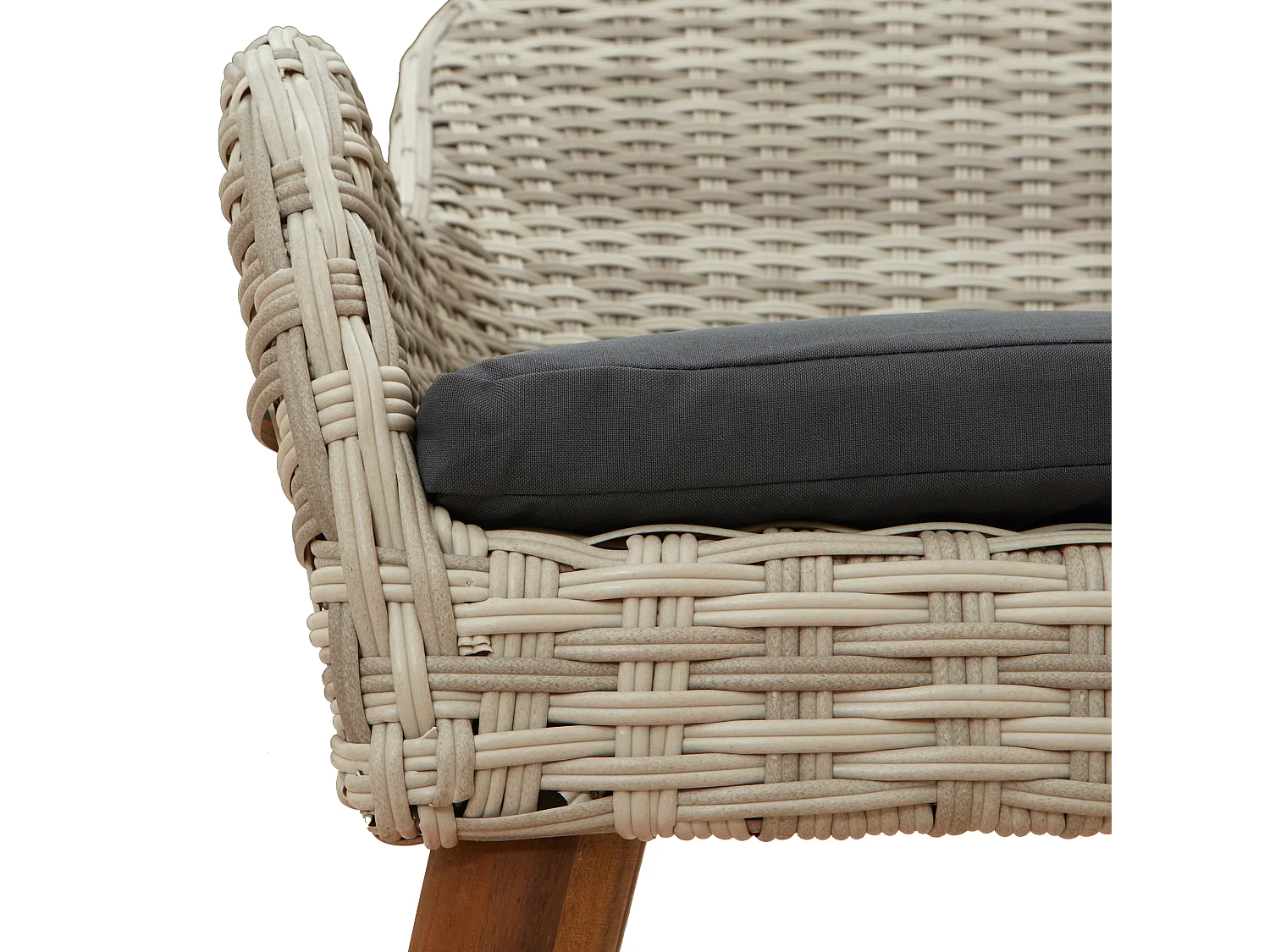 Chaises de jardin avec coussins 2 pcs Gris clair Rattan synthétique