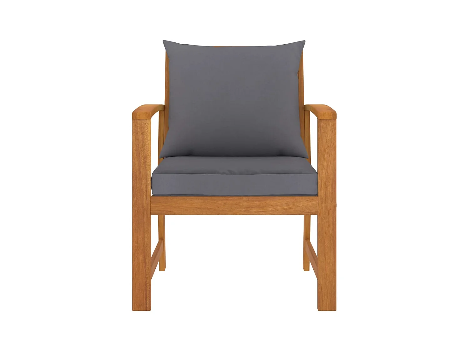 Tuinstoelen set van 2 met donkergrijs kussen Acaciahout