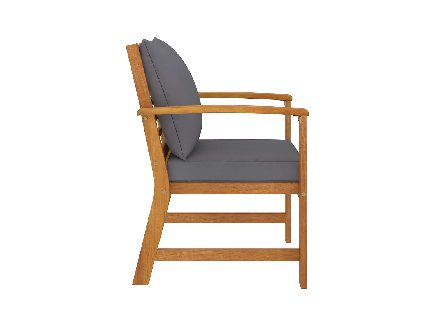 Tuinstoelen set van 2 met donkergrijs kussen Acaciahout