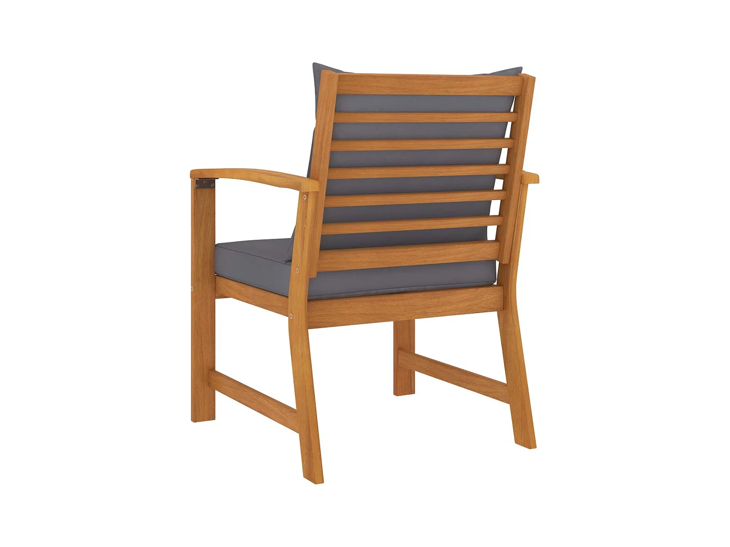 Tuinstoelen set van 2 met donkergrijs kussen Acaciahout