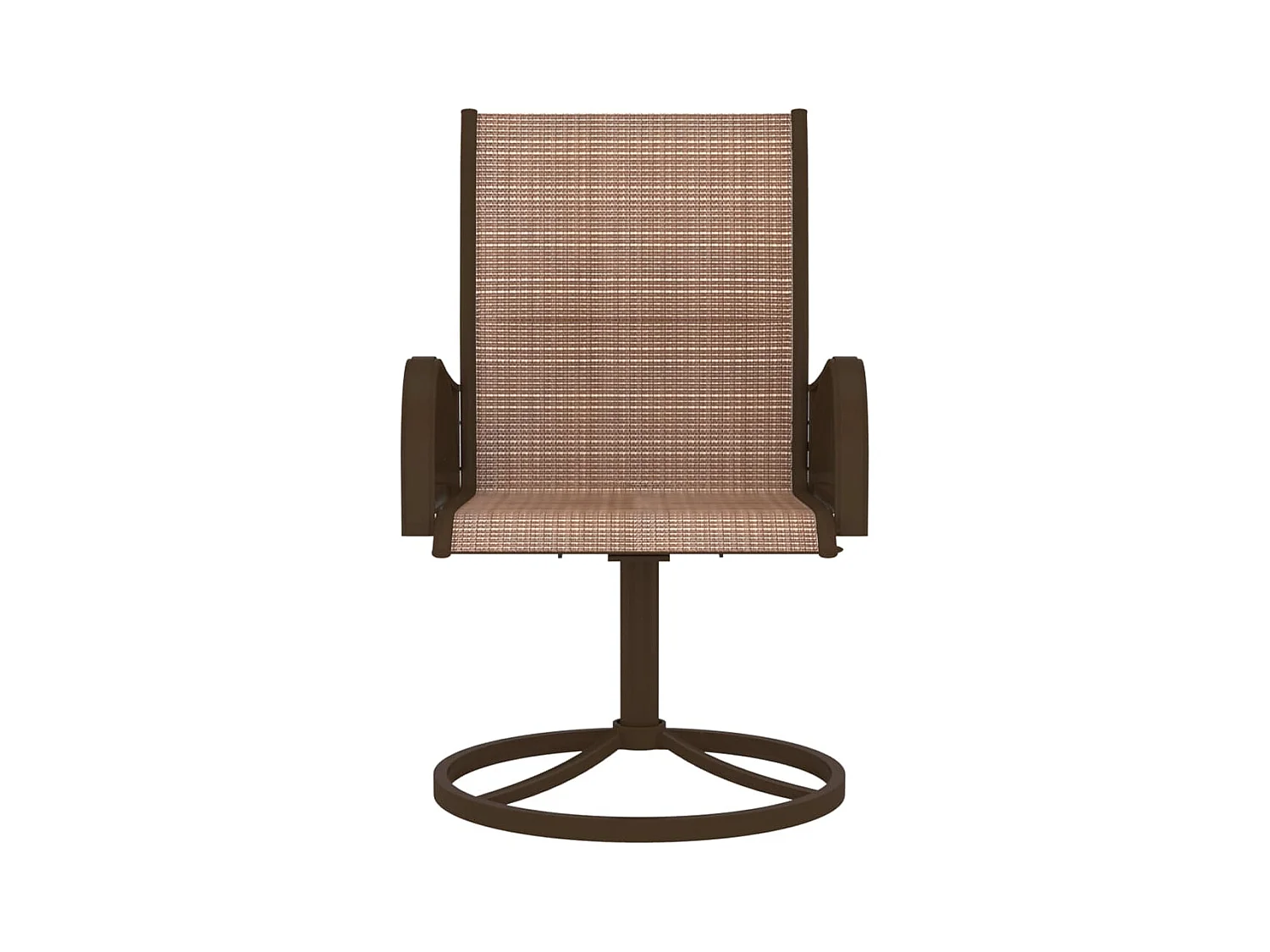 Set di 2 sedie da giardino girevoli in textilene e acciaio, marrone