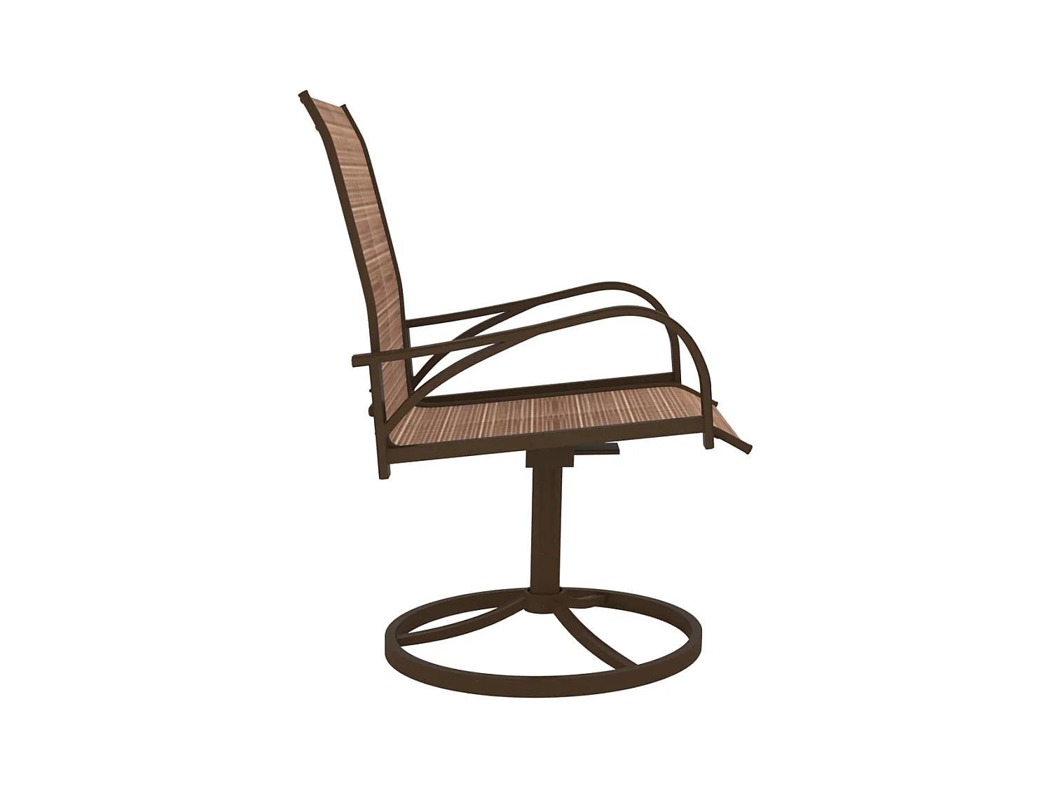 Set di 2 sedie da giardino girevoli in textilene e acciaio, marrone