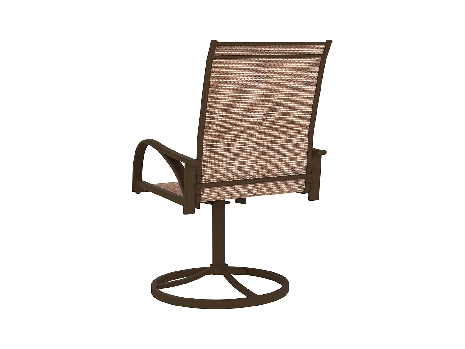 Set di 2 sedie da giardino girevoli in textilene e acciaio, marrone
