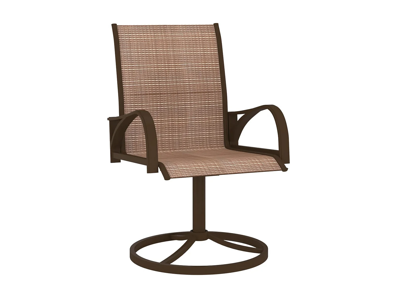 Chaises pivotantes de jardin lot de 2 Textilène et acier Marron