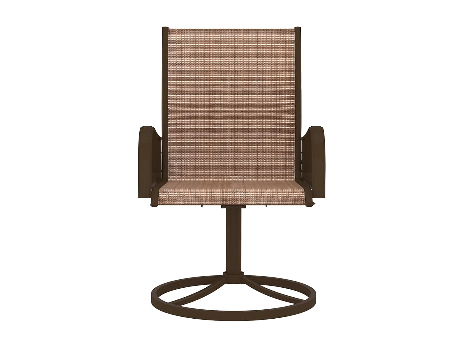 Chaises pivotantes de jardin lot de 2 Textilène et acier Marron