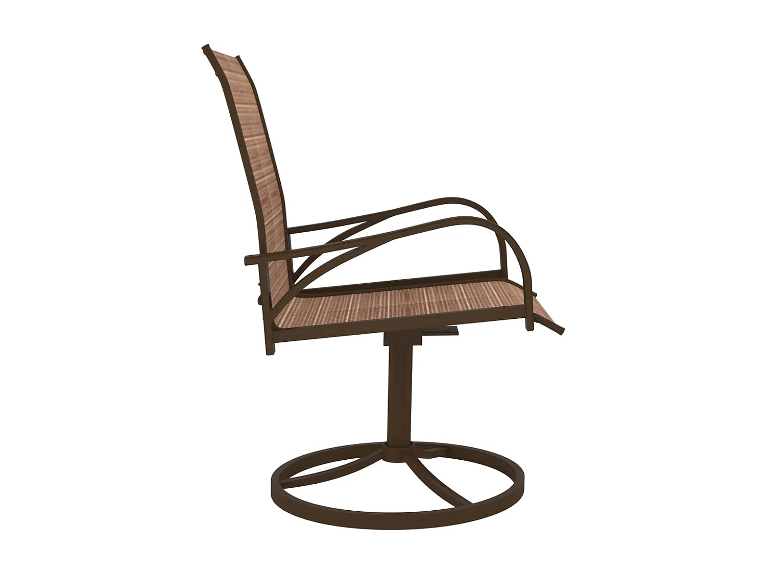 Chaises pivotantes de jardin lot de 2 Textilène et acier Marron