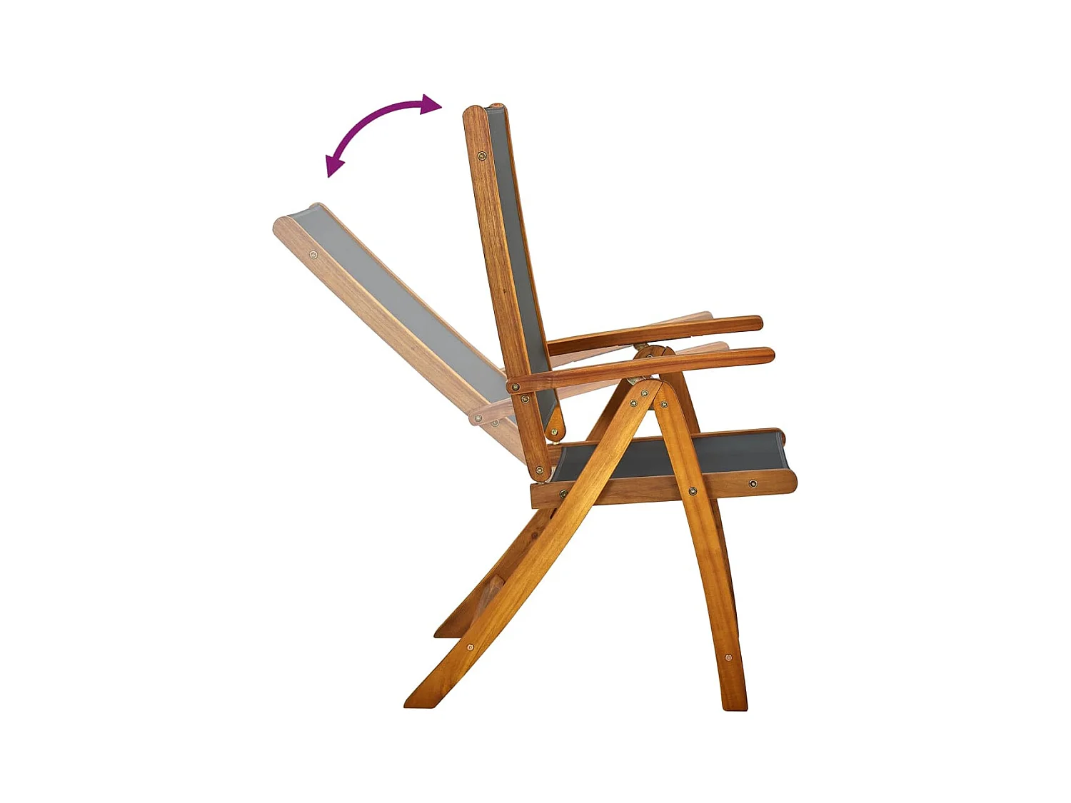 Opvouwbare tuinstoelen set van 6 massief acacia en textiel