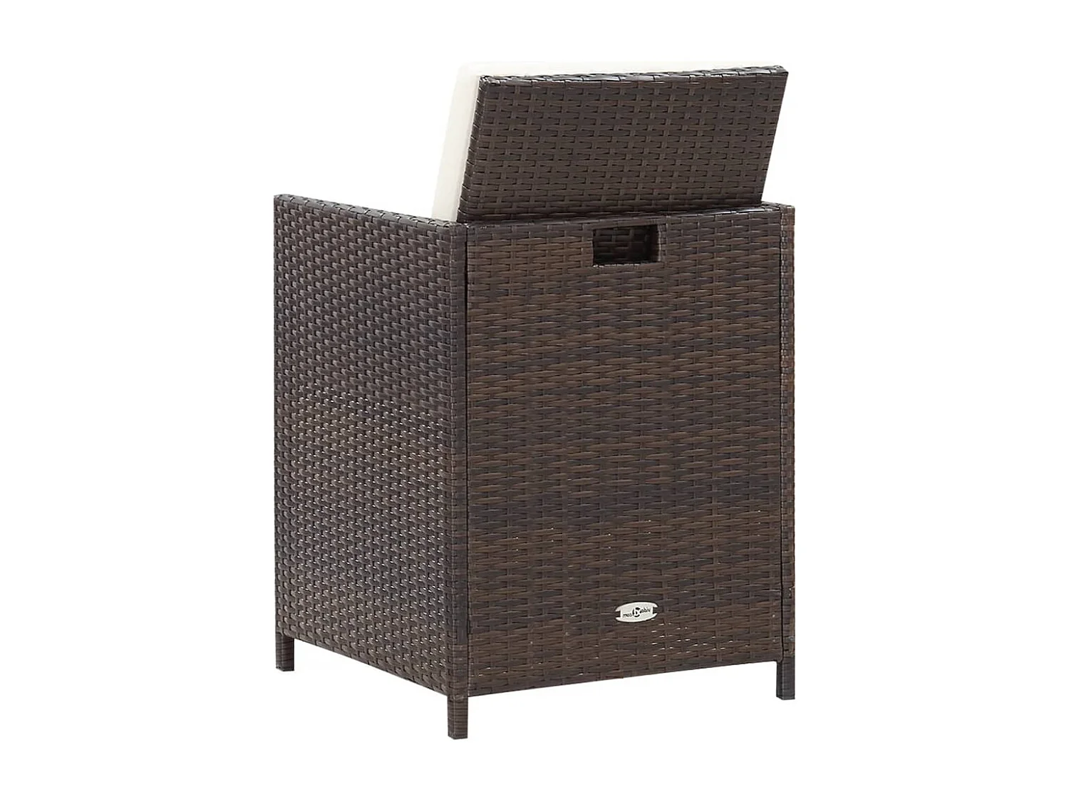 Jeu de chaise et tabouret de jardin 4 pcs Résine tressée Marron
