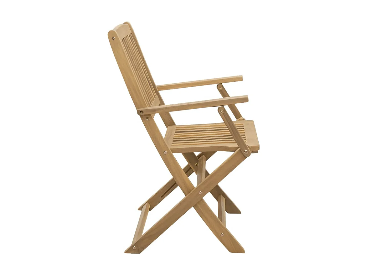 Conjunto de 4 sillas de jardín plegables de madera maciza de acacia.