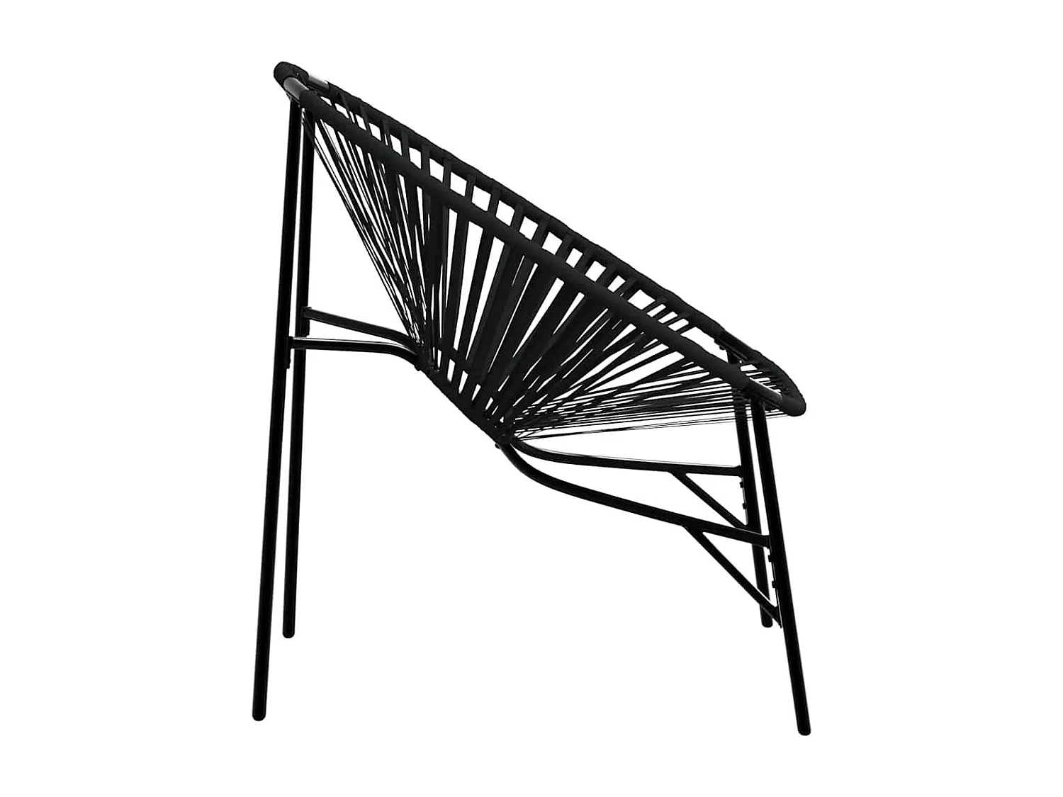 Lot de 3 Chaise de jardin noir résine tressée