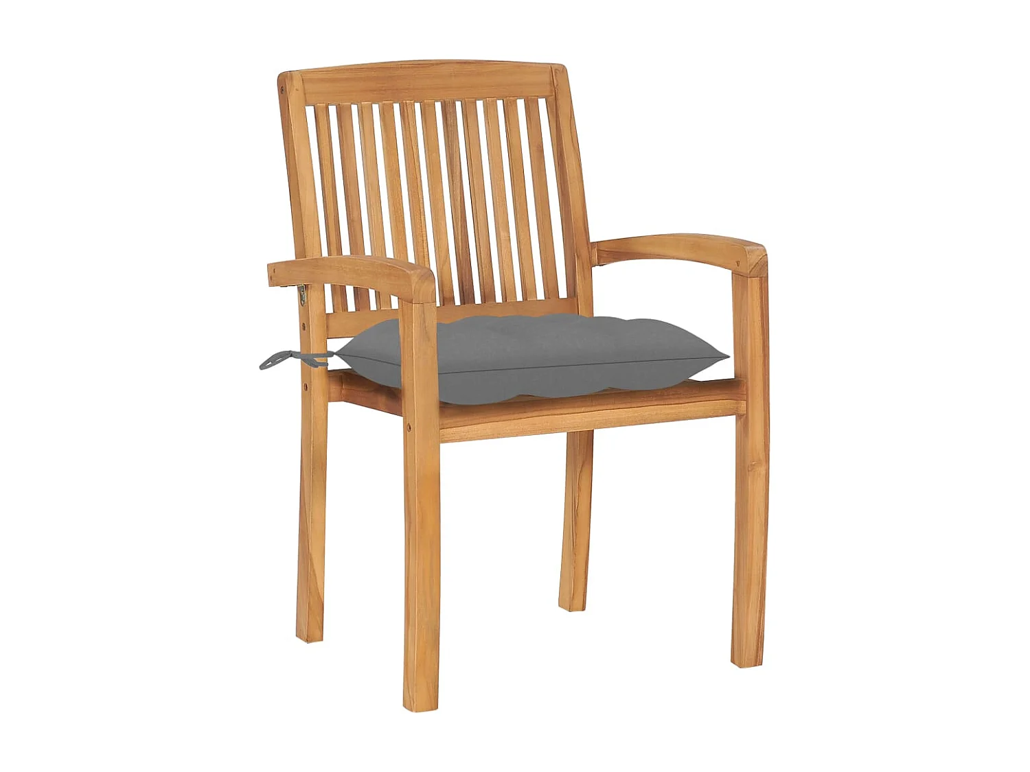 Chaises de jardin empilables avec coussins lot de 8 Teck solide