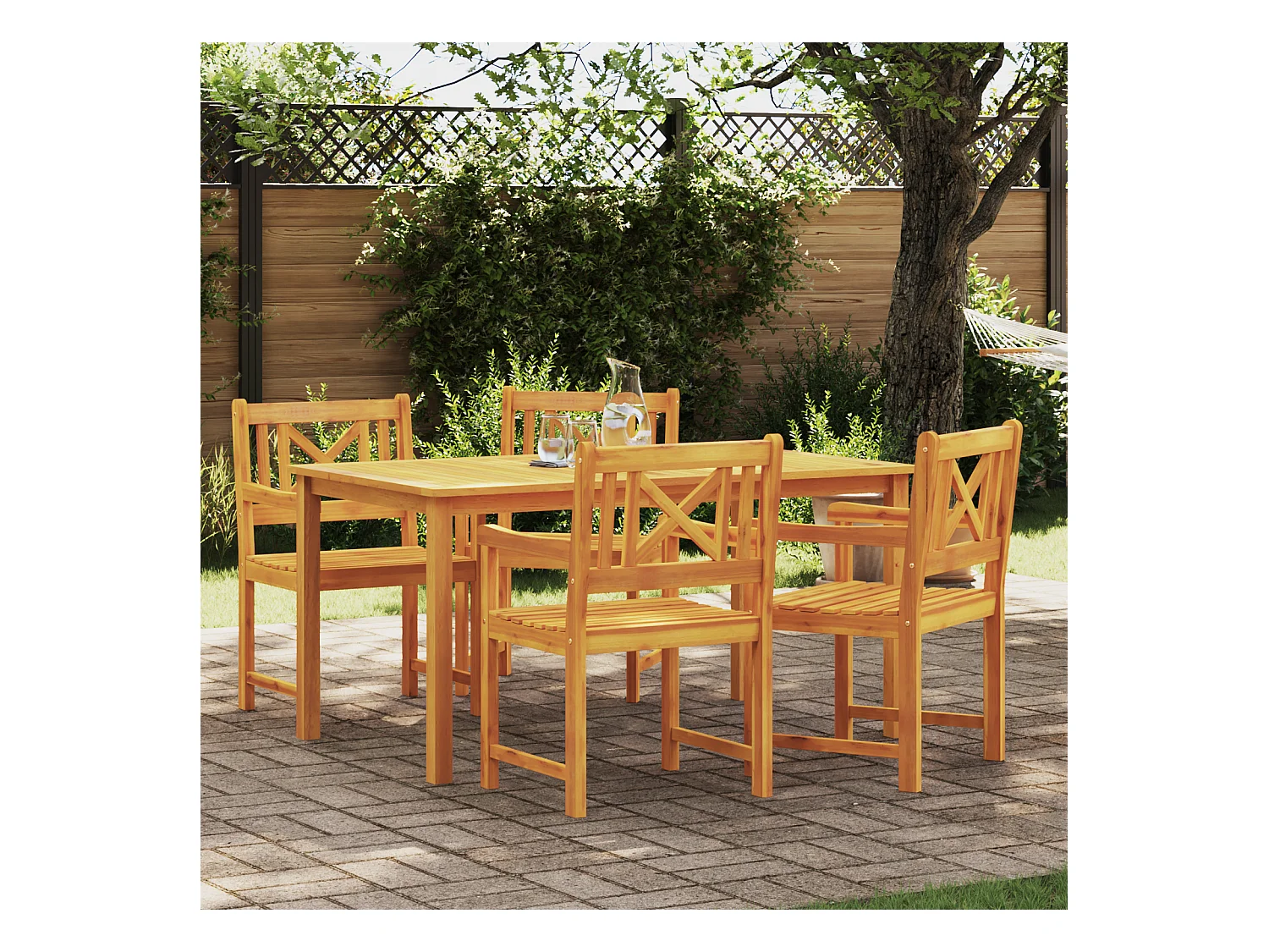 Chaises de jardin 4 pcs 56x55.5x90 cm Bois Massif d'Acacia