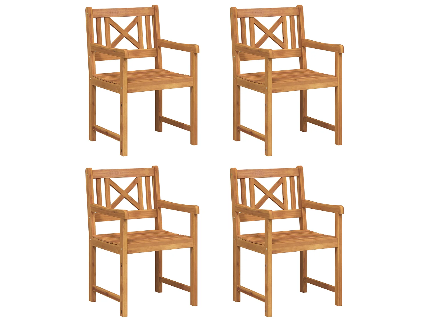 Chaises de jardin 4 pcs 56x55.5x90 cm Bois Massif d'Acacia