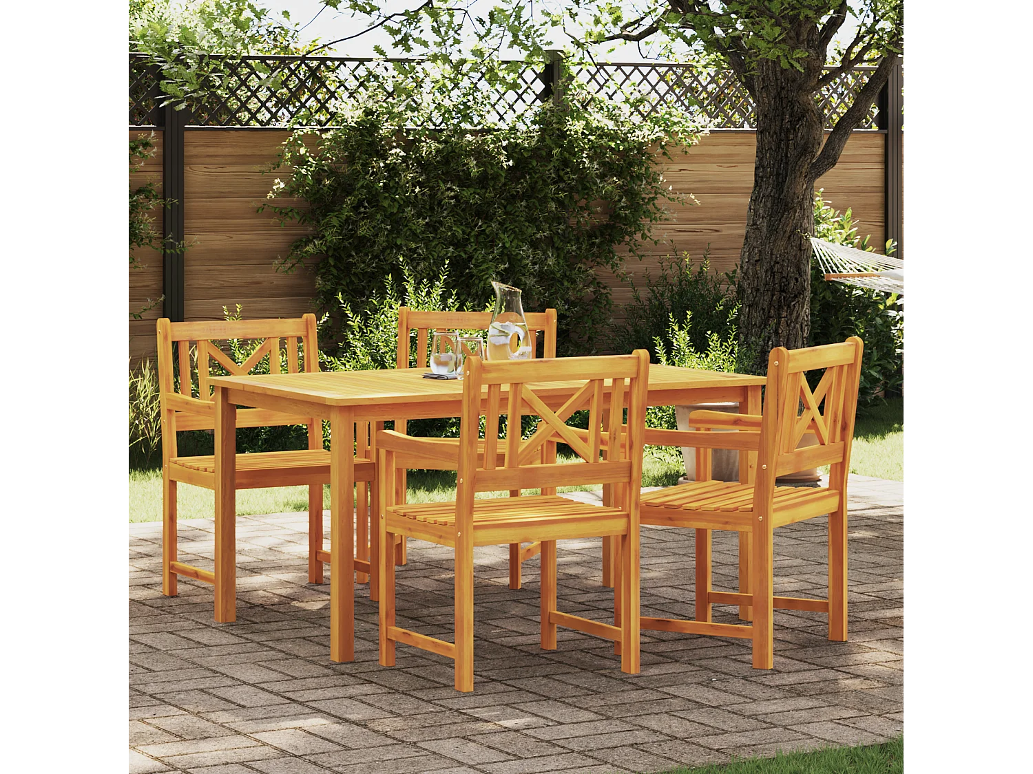 Chaises de jardin 4 pcs 56x55.5x90 cm Bois Massif d'Acacia