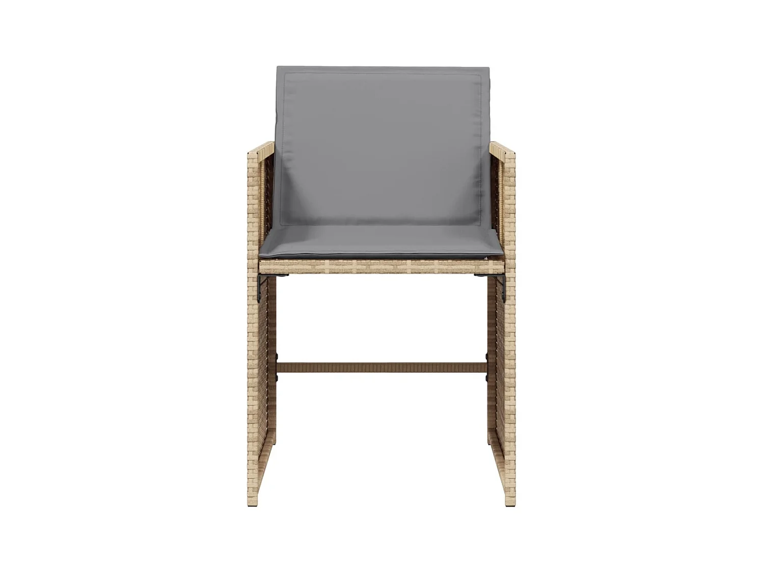 Chaises de jardin avec coussins lot de 4 mélange beige