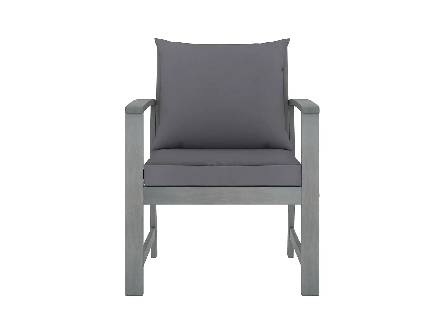 Tuinstoelen set van 2 met donkergrijze kussens Acaciahout