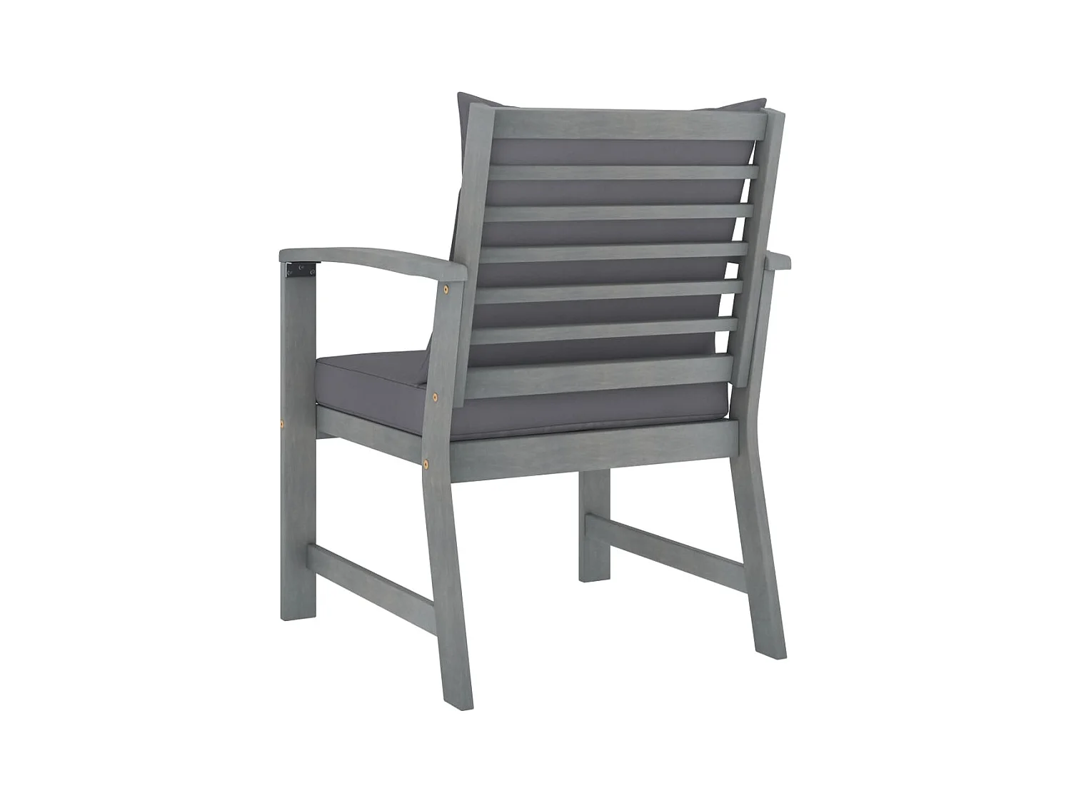 Tuinstoelen set van 2 met donkergrijze kussens Acaciahout