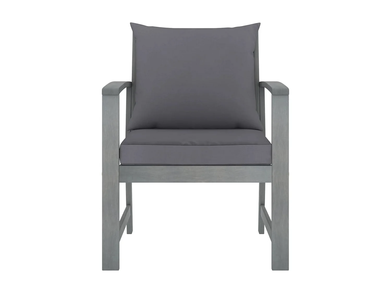 Chaises de jardin lot de 2 avec coussins gris foncé Bois acacia