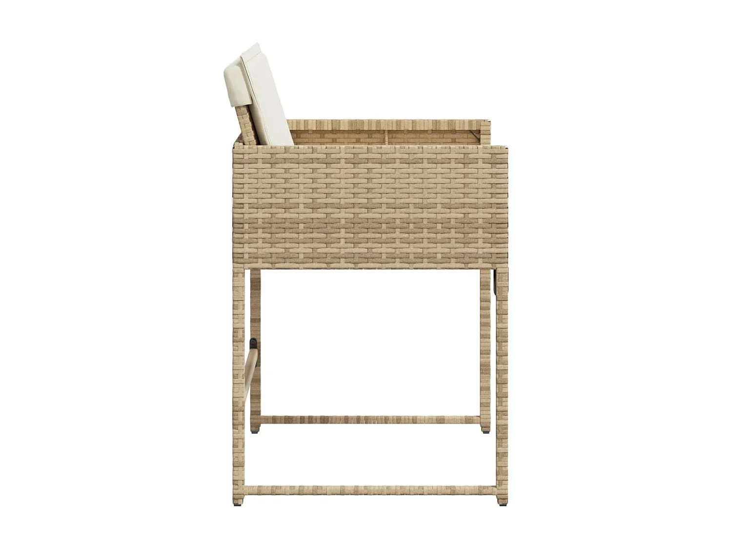 Chaises de jardin avec coussins lot de 4 beige résine tressée