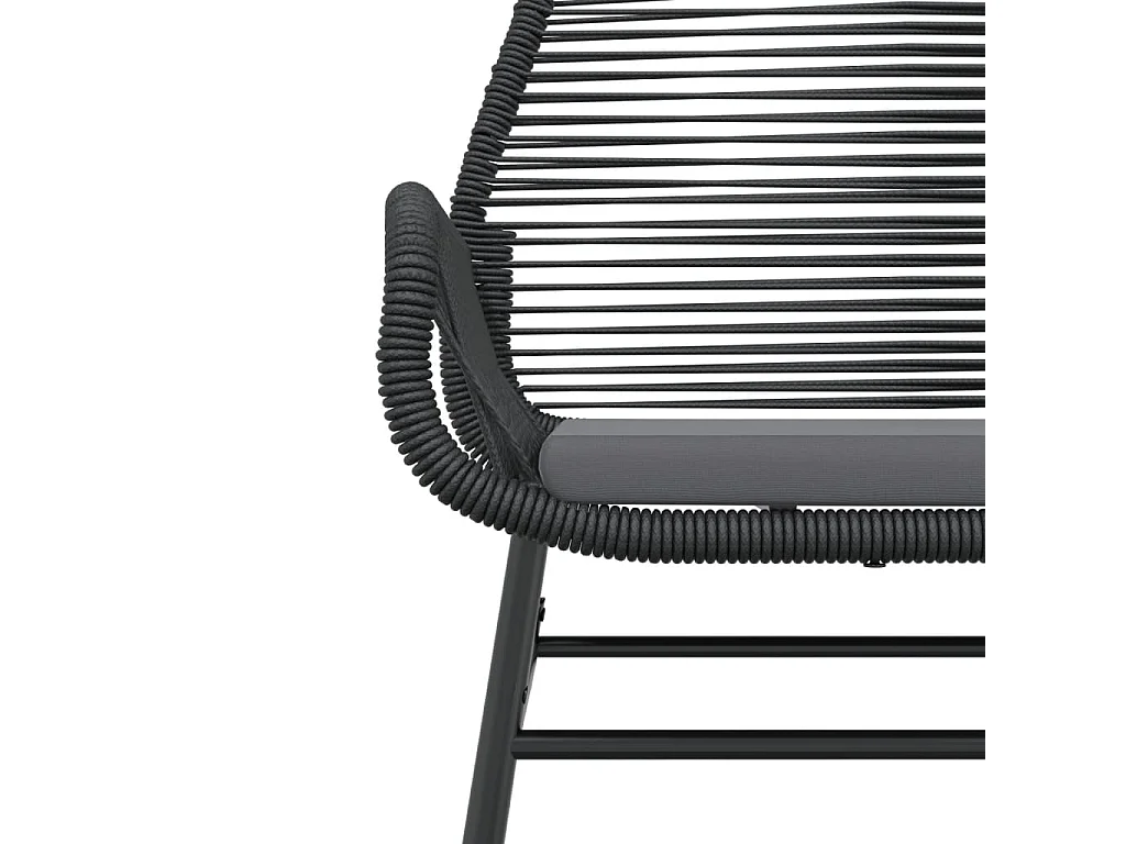 Chaises de jardin lot de 2 avec coussins noir résine tressée