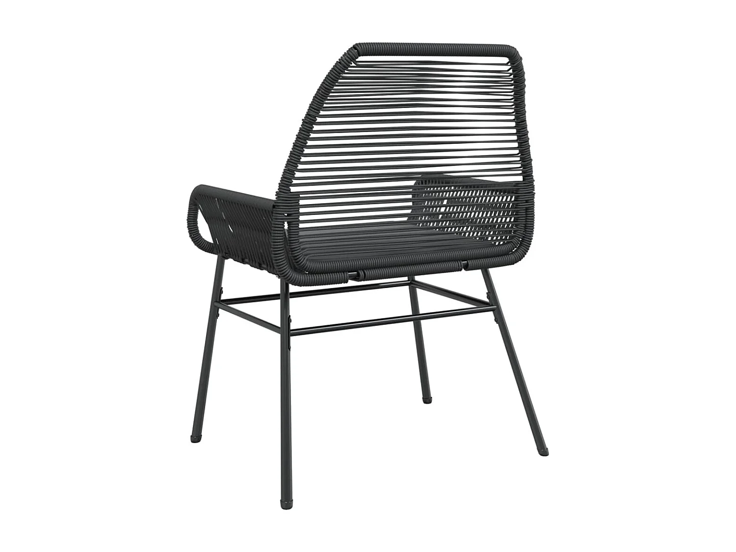 Chaises de jardin lot de 2 avec coussins noir résine tressée