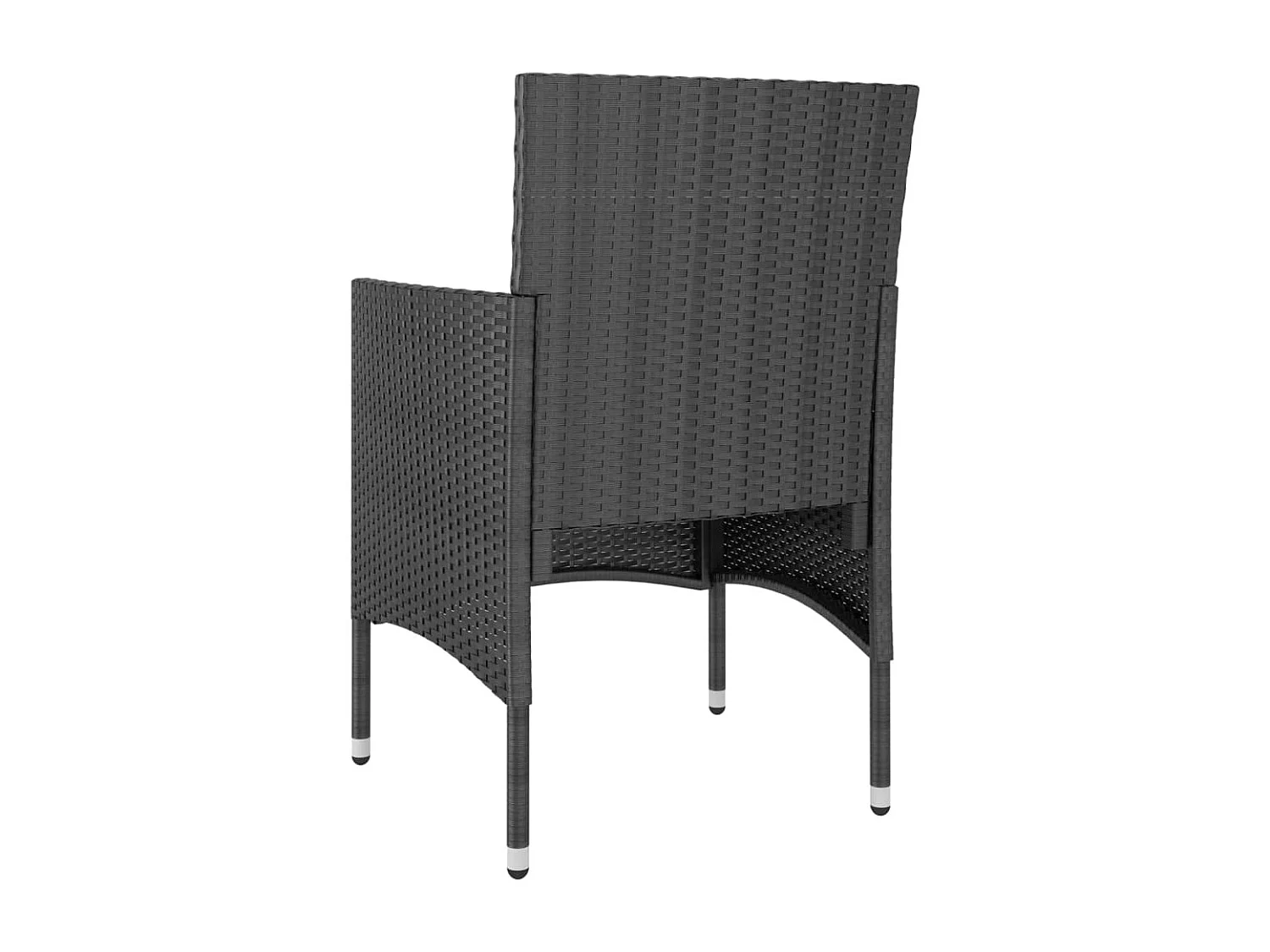 4-delige tuinstoel- en krukset van zwart riet