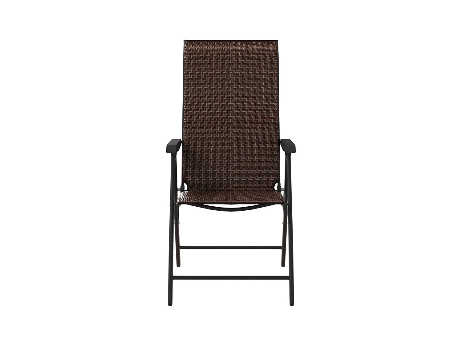 Chaises pliables de jardin lot de 2 marron résine tressée