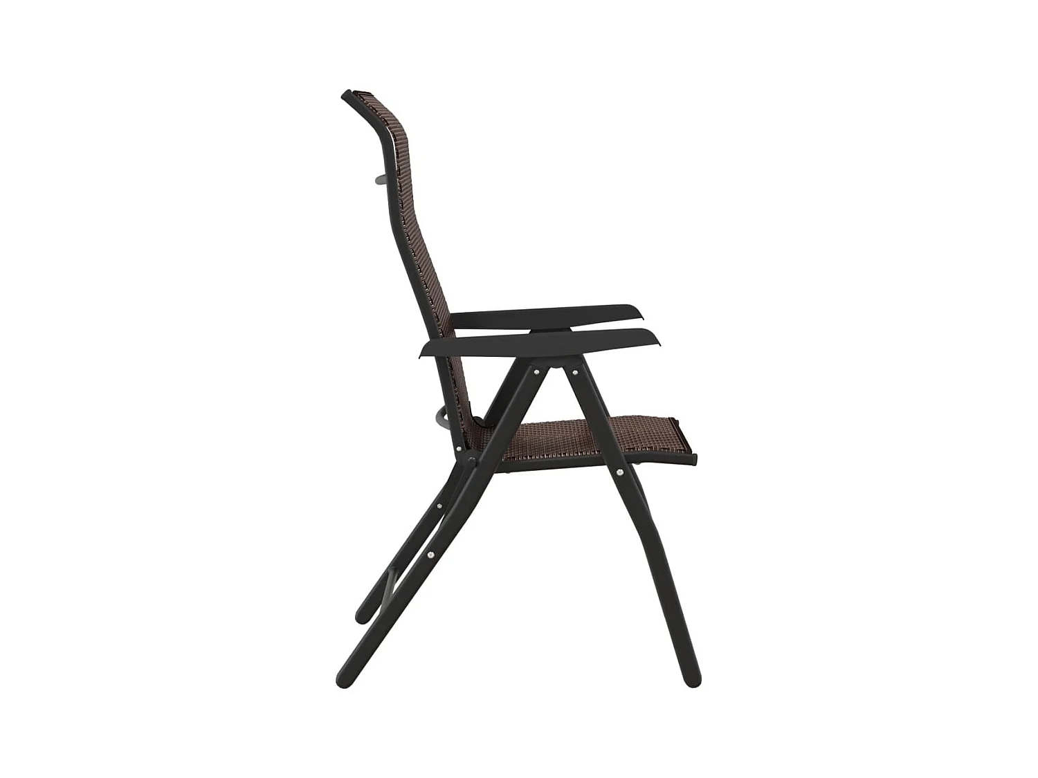 Chaises pliables de jardin lot de 2 marron résine tressée