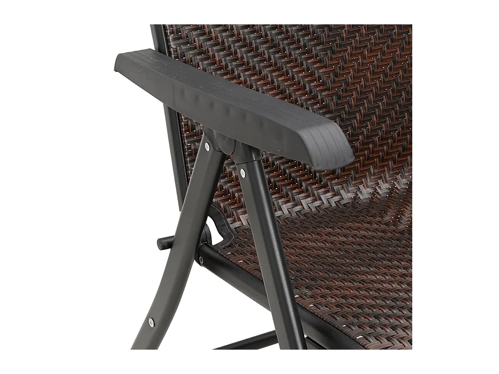 Chaises pliables de jardin lot de 2 marron résine tressée