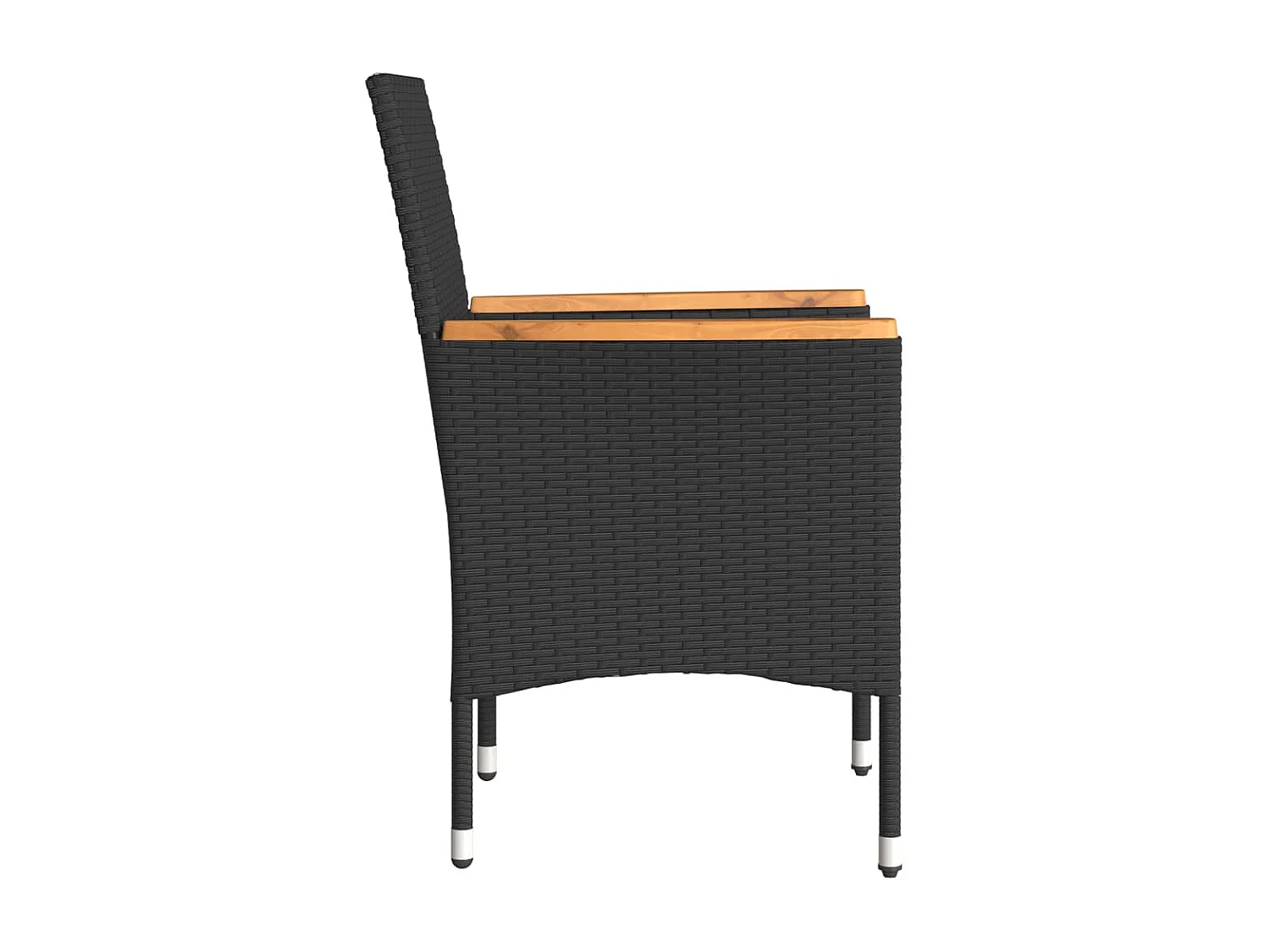 Tuinstoelen met kussens, set van 2, zwart, geweven hars