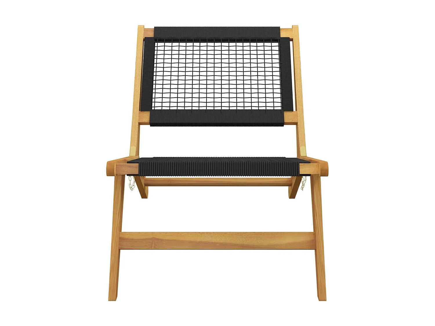 Chaise de jardin et repose-pieds Bois teck solide et polyester