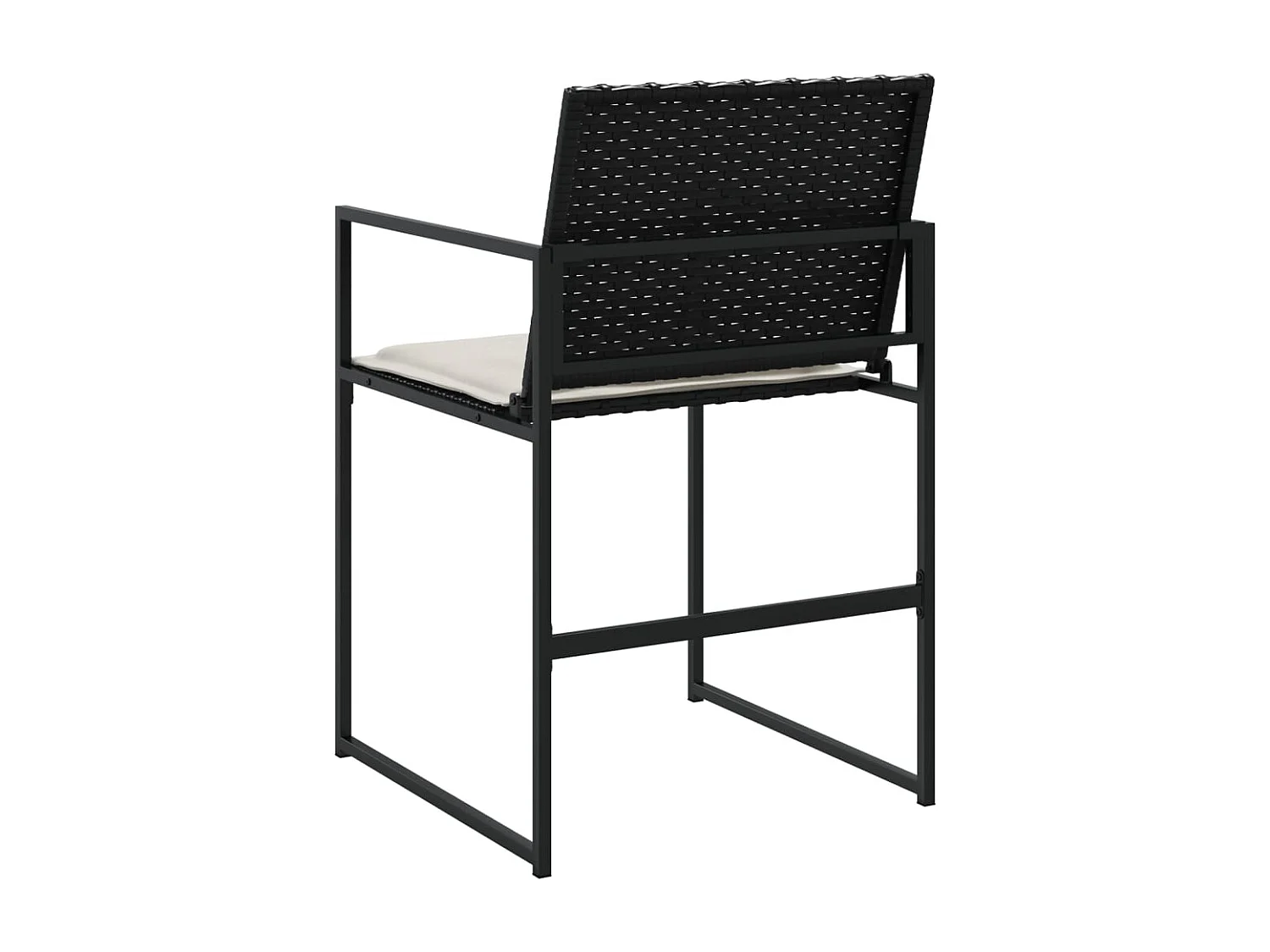 Chaises de jardin lot de 4 avec coussins noir résine tressée