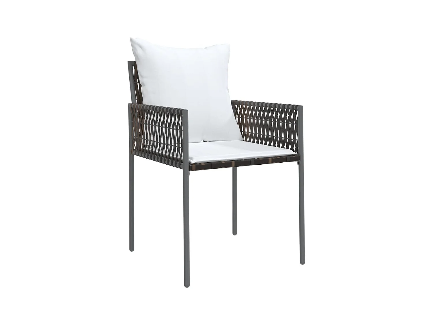 Chaises de jardin et coussins lot de 6 marron 54x61x83 cm rotin
