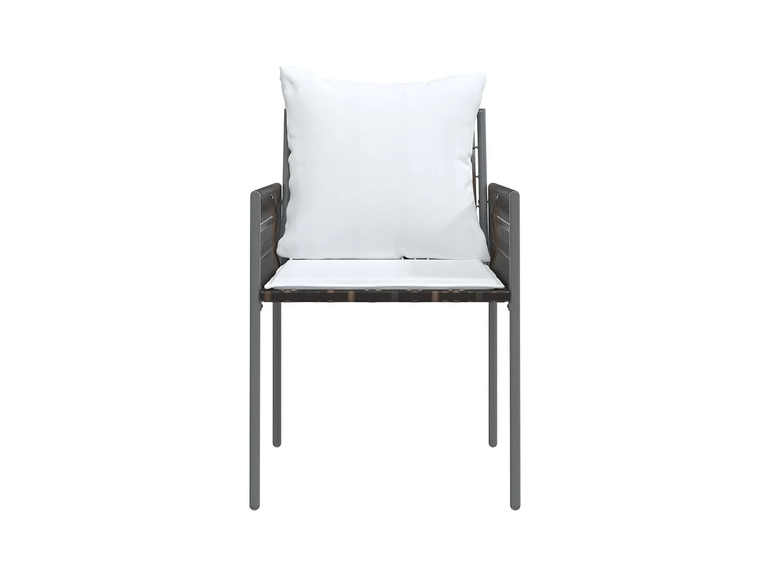 Chaises de jardin et coussins lot de 6 marron 54x61x83 cm rotin