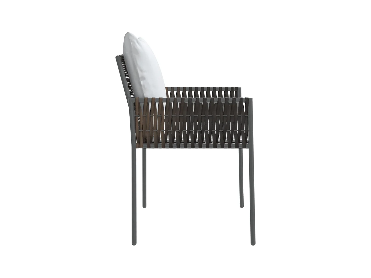 Chaises de jardin et coussins lot de 6 marron 54x61x83 cm rotin