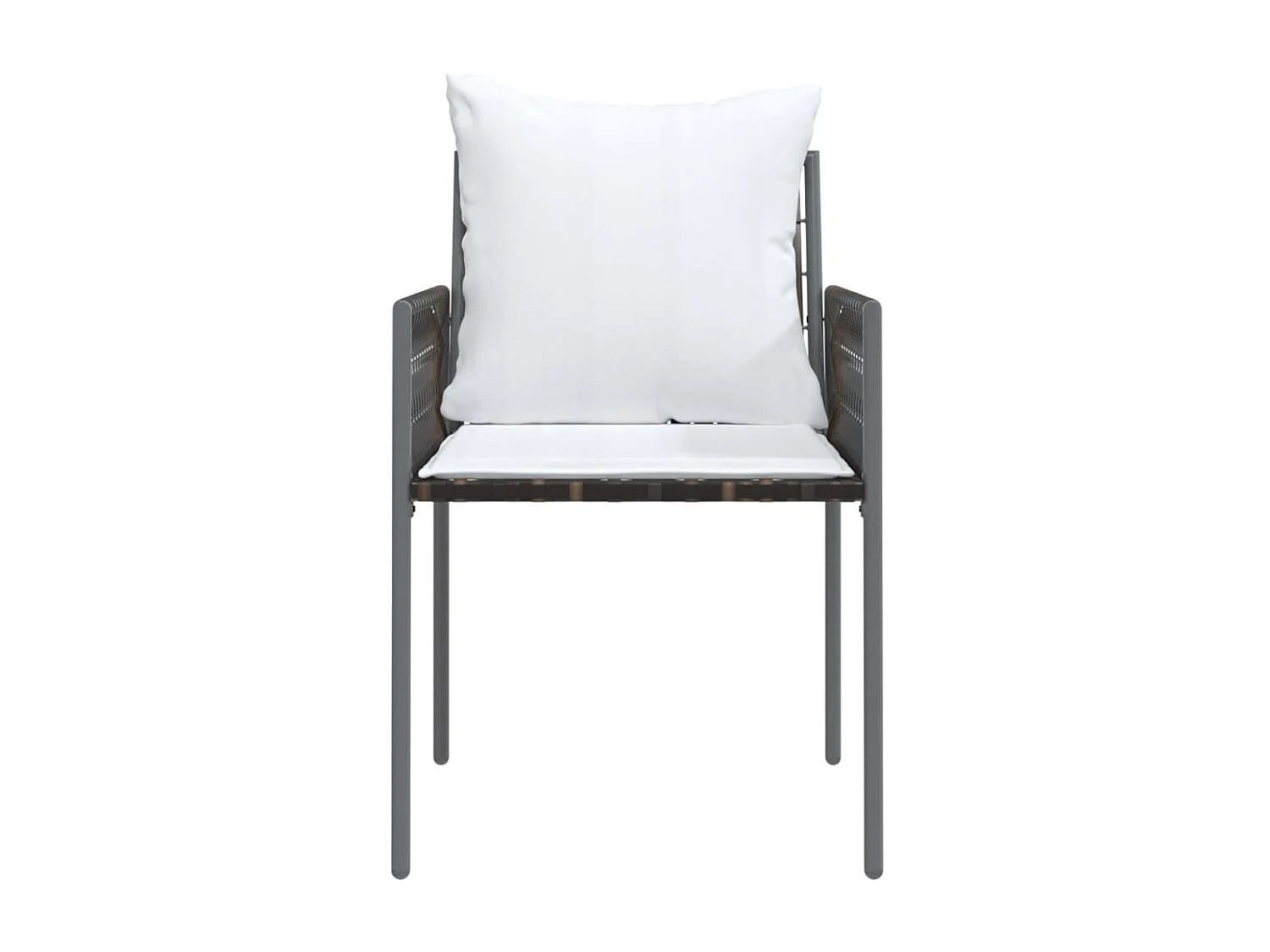 Gartenstühle und Kissen 6er Set braun 54x61x83 cm Rattan