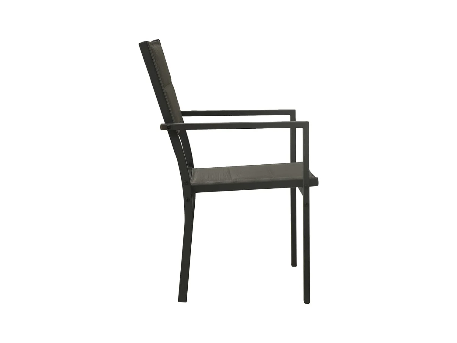 Chaises de jardin lot de 2 Textilène acier Gris et anthracite