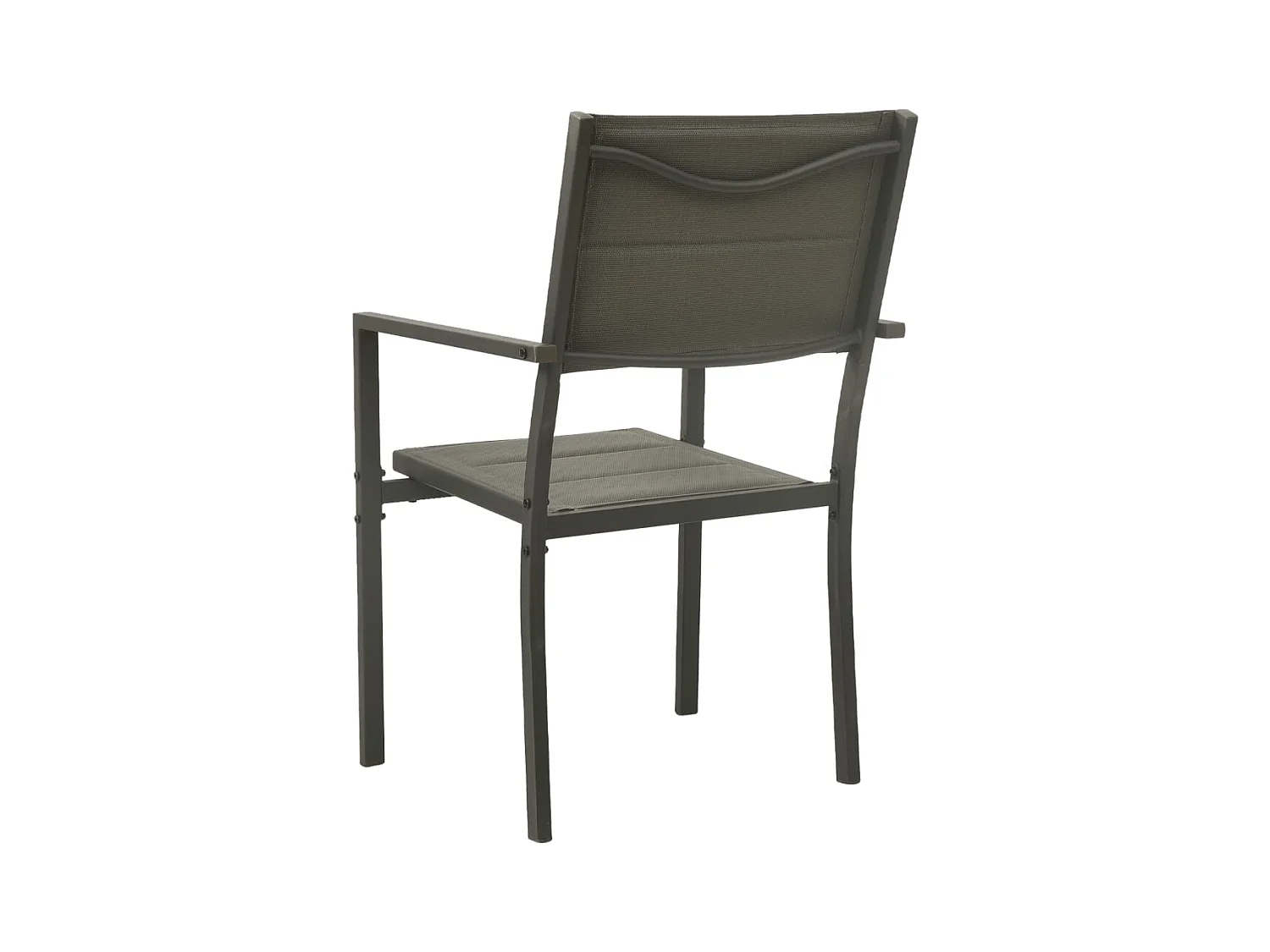 Chaises de jardin lot de 2 Textilène acier Gris et anthracite