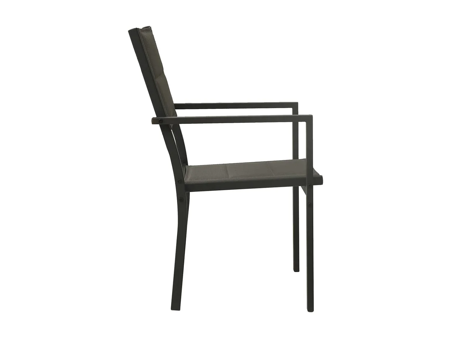 Juego de 2 sillas de jardín Textilene acero Gris y antracita