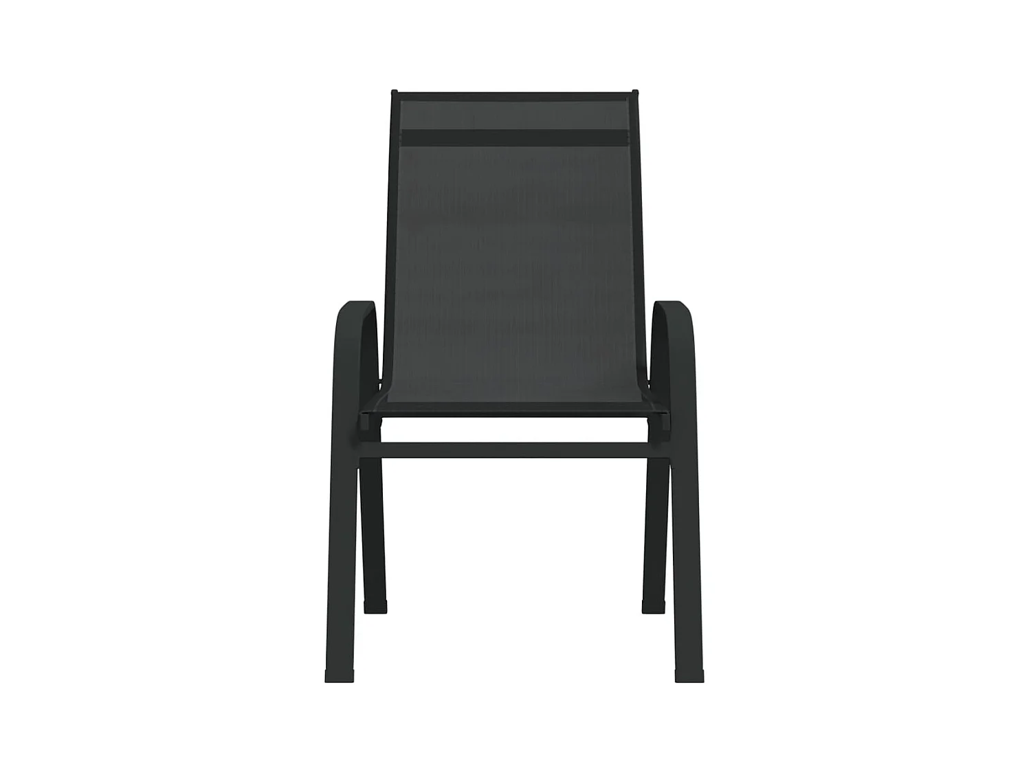 Chaises empilables de jardin lot de 4 Noir Tissu textilène