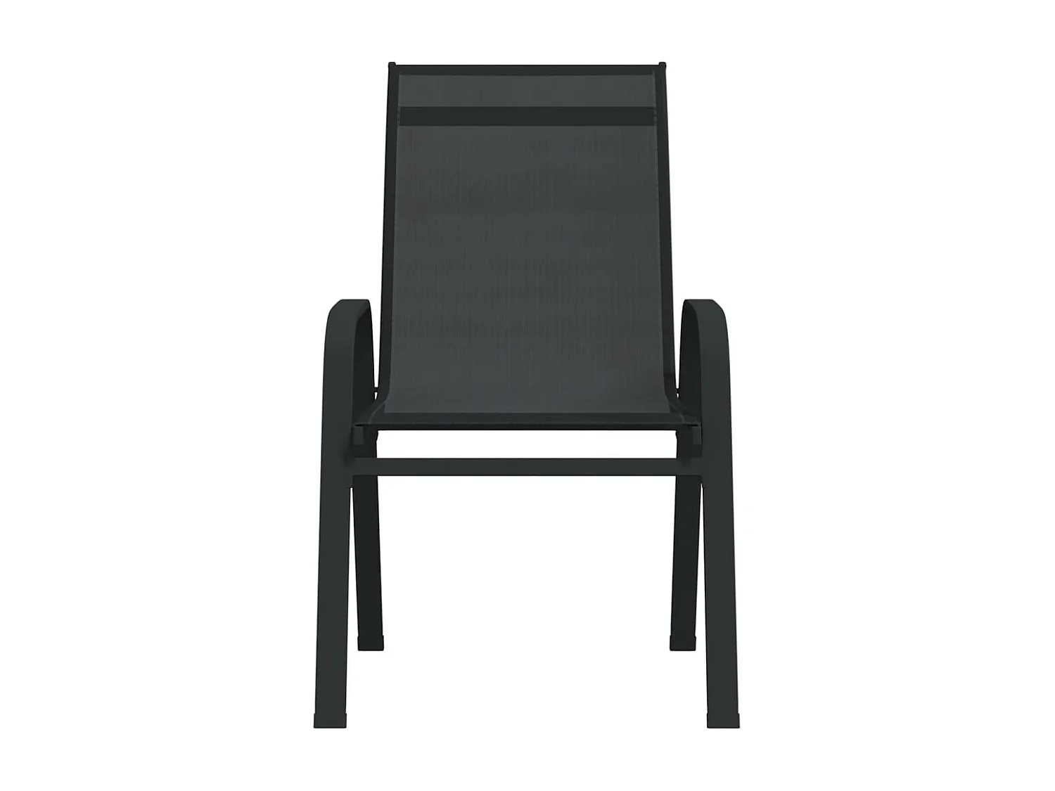Chaises empilables de jardin lot de 4 Noir Tissu textilène