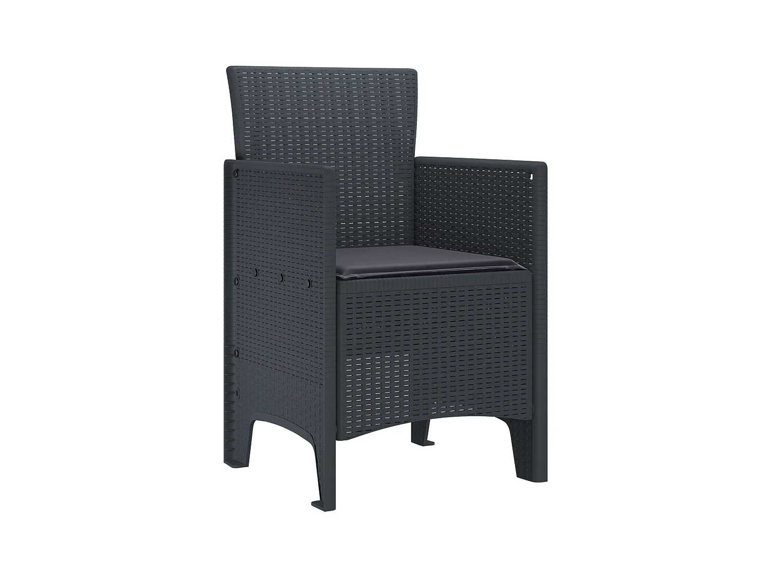 Chaises de jardin avec coussins 2 pcs Anthracite Poly Rattan