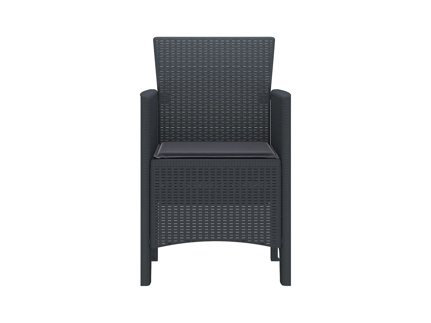 Sedie da giardino con cuscini 2 pezzi antracite in polyrattan
