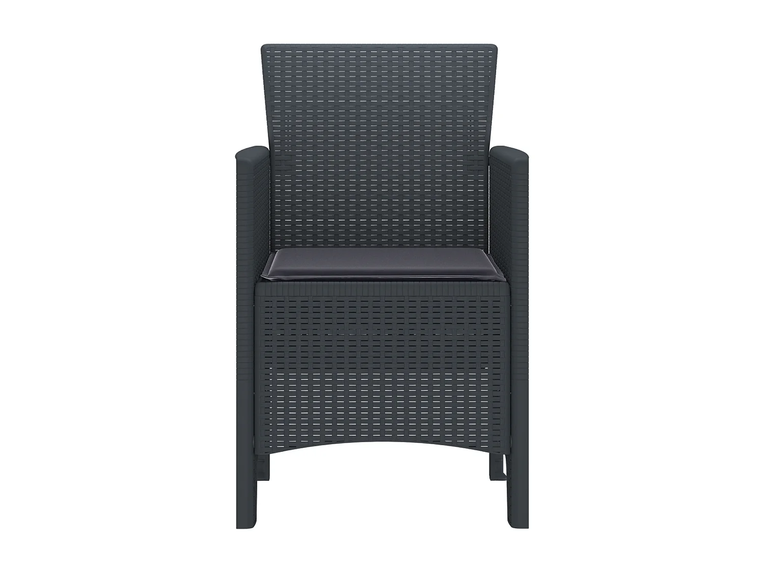 Chaises de jardin avec coussins 2 pcs Anthracite Poly Rattan